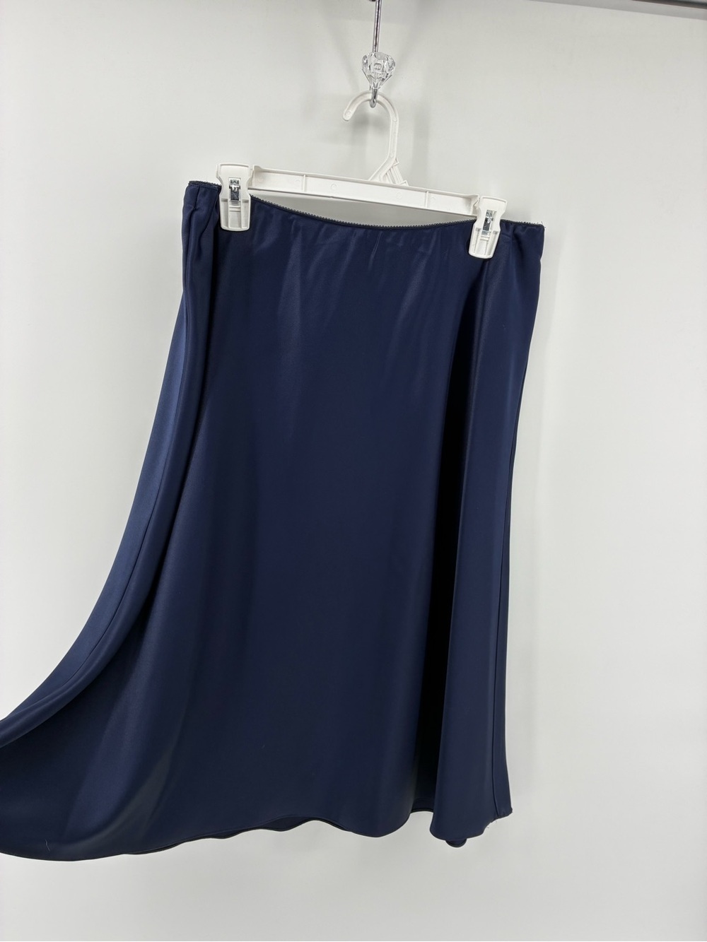 Alex Evenings Silky Feel Classic Navy A-Line Skirt - Women's Skirt